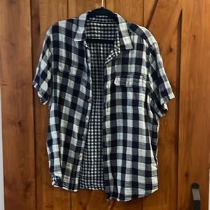 Reversible Blue button down short sleeve shirt